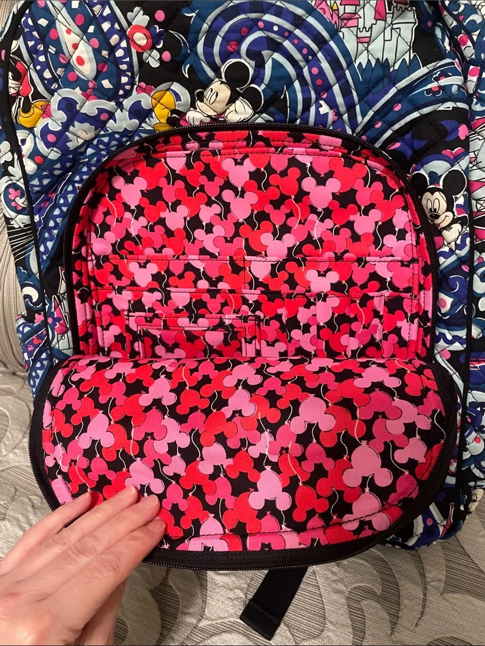 Worn Once Vera Bradley Mickey’s Whimsical Paisley Campus Backpack